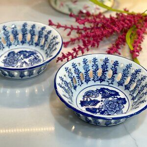 2 Vintage Reticulated Bowls